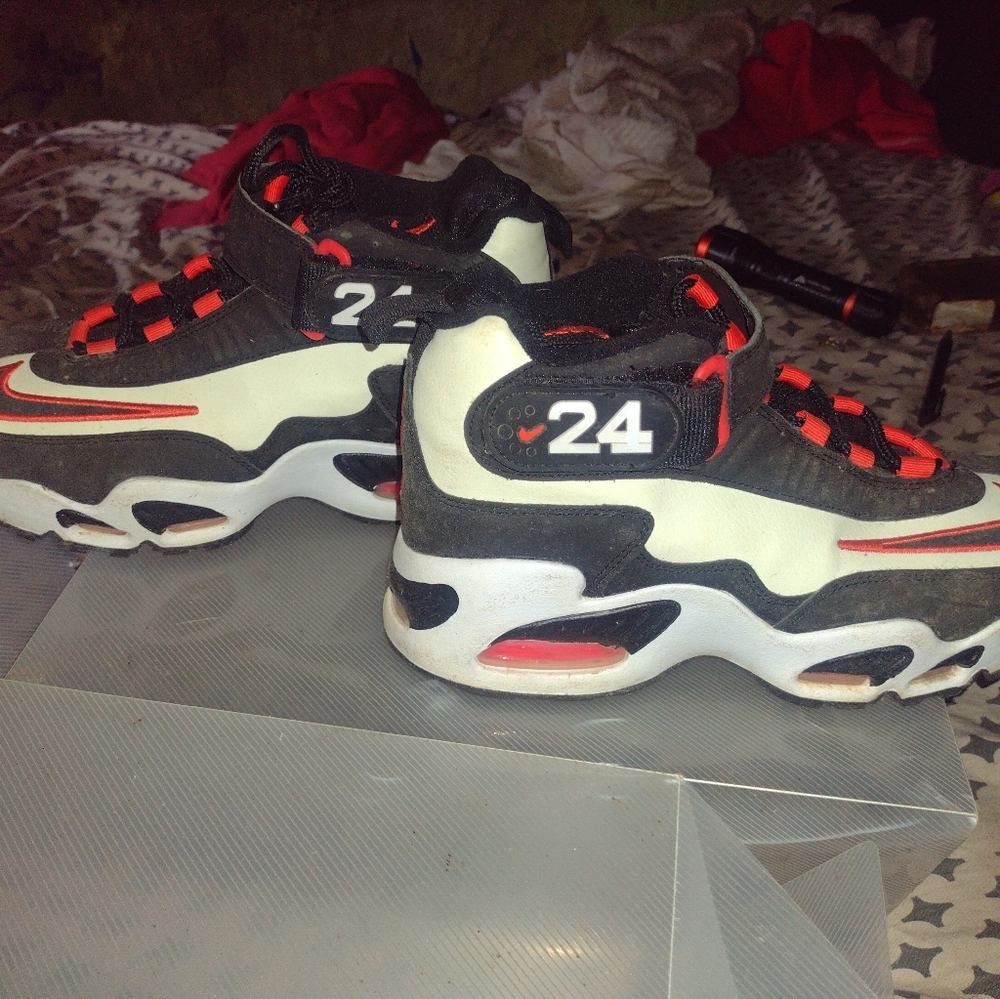 Nike Kids Black and White Sneakers with Red Accents